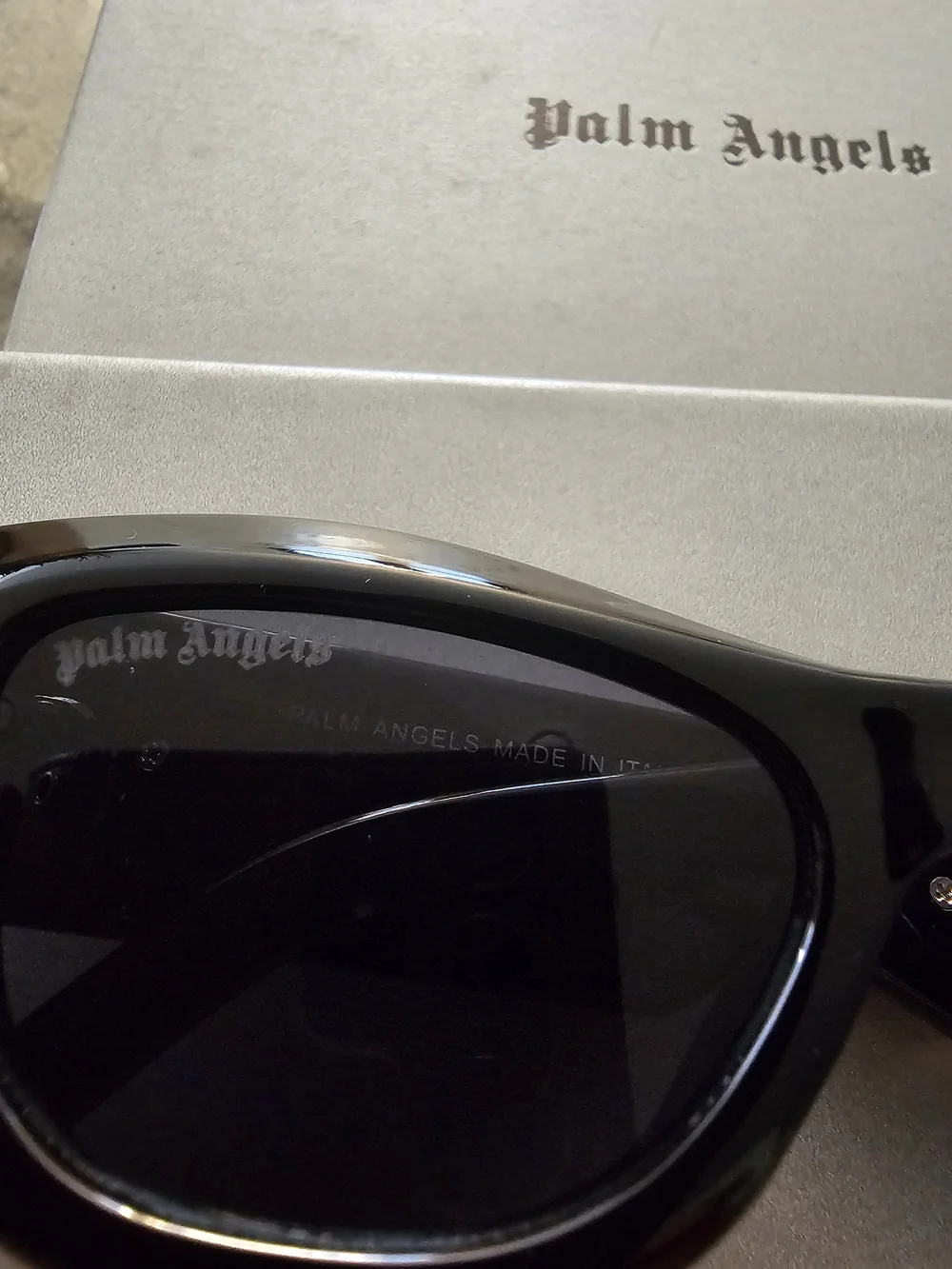 Palm Angels Black Sunglasses with Gold Logo